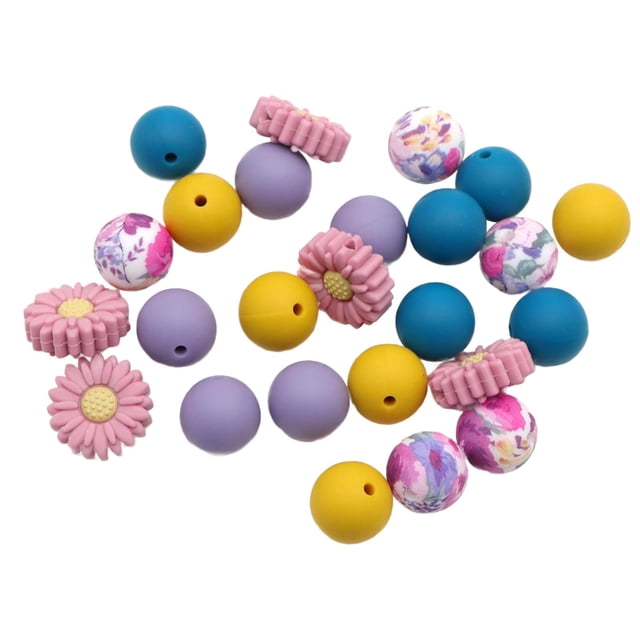 25Pcs Silicone Beads Jewelry Making Craft for Bags Jewelry Findings Lanyards