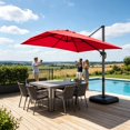 thumbnail image 4 of Outdor Cantilever Replacement Rectangle Patio Parasol With Protective For Garden Yard Market, 4 of 5