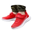thumbnail image 3 of PMVFHDE Liquidation Espadrilles Plateforme Enfants en Maille Légères Respirantes Chaussures de Sport pour Hommes et Femmes à Agencement de Couleurs Chaussures de Course Confortables Rouge,12-12,5 Ans, 3 of 9