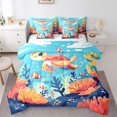 thumbnail image 1 of YST Literie pour Enfants Sea Turtle Ensemble de Couette Poissons de Mer Océan, Taille Simple (7 Unités), 1 of 4