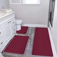 thumbnail image 1 of Bathroom Rugs and Mats Sets,Large Foam Bath Mat 3 Set Bathroom Rugs for 3 Pcs Toilet Mats Universal Soft Comfortable Water Absorption Non Slip Thick Machine Washable Easier to Dry, 1 of 7