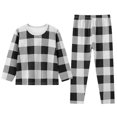 thumbnail image 1 of WEAIXIMIUNG Tout-Petits Enfants Bébés Garçons Filles Pyjamas à Carreaux Imprimés Manteaux d'Hiver Pantalons Ensembles Tenue 2-3 Ans, 1 of 3