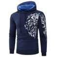 thumbnail image 1 of Chandails en Molleton à Capuche pour Hommes Chandails en Molleton Décontractés à Capuche pour Hommes Totem Créatif Impression Argentée Chaude Chandail en Molleton Athlétique Tops à Capuche pour Gym, 1 of 5