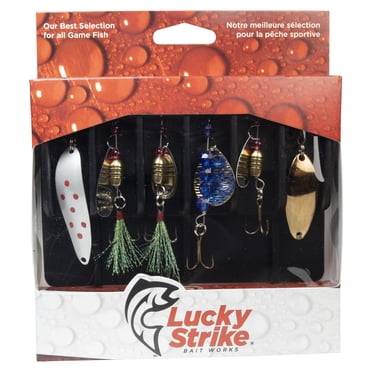 Kit Lucky Strike Baitworks pour bar et doré 6 pièces + 6 pièces par pack + Cuillères de pêche assorties