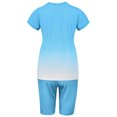 thumbnail image 4 of Innerwin Sweatsuits Solid Color Women Jogger Set Running Short Sleeve Loose Two Piece Outfit Light Blue L, 4 of 5