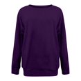 thumbnail image 3 of Chandails de Compression à Manches Longues pour Femmes Col Ras du Cou Unis Plus Chandail Surdimensionné Coupe Ample Pulls Tendance Hauts Légers pour Femmes Grande Taille Gris m, 3 of 4