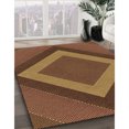 thumbnail image 3 of Ahgly Company Tapis Rond Lavable en Machine Intérieur Transitionnel Orange, 3 Pieds Rond, 3 of 7
