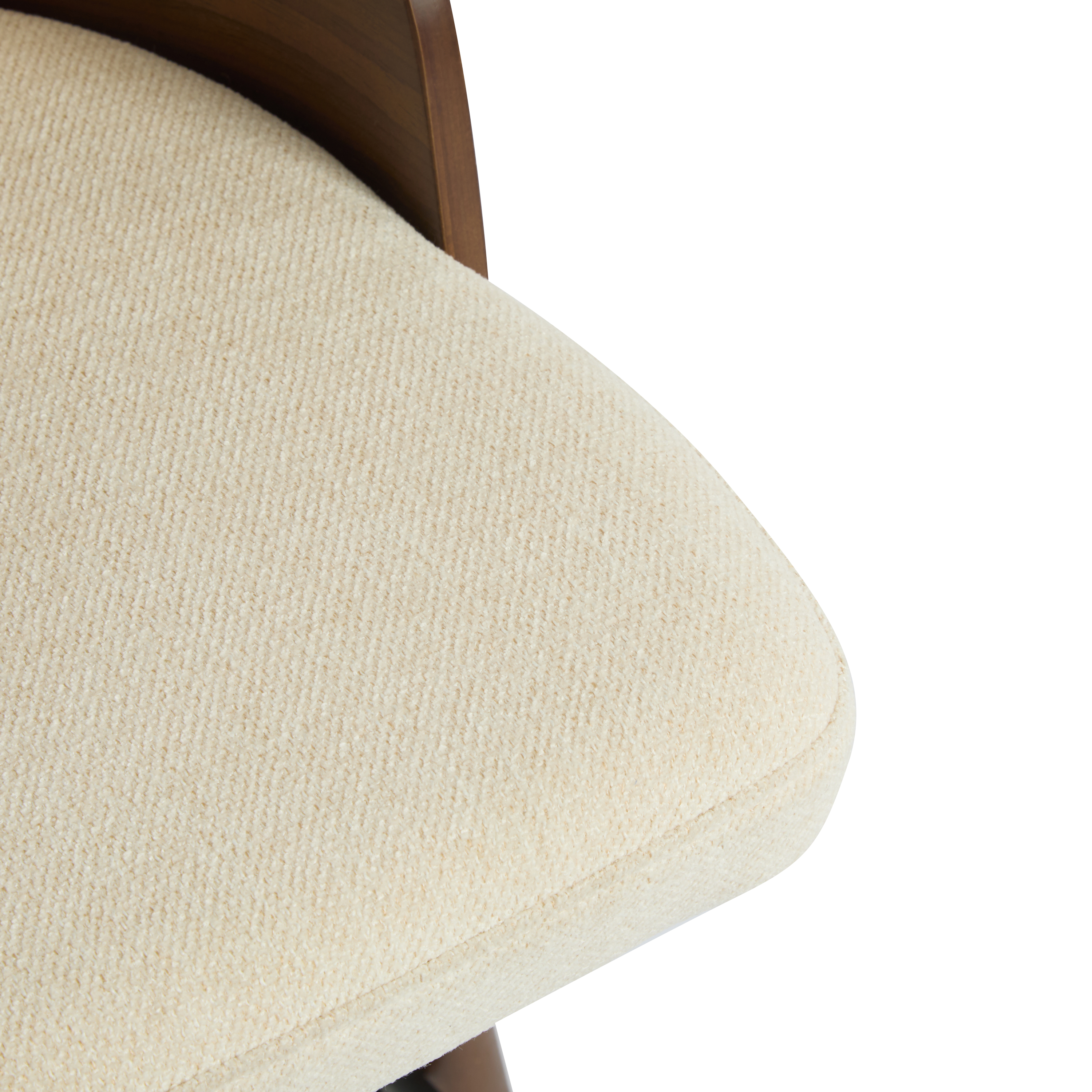 Ensemble de 4 tabourets de bar pivotants Noble House Como, dossier en rotin PE, noyer et beige