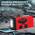 thumbnail image 3 of EIGTHTAIL Emergency Radio  Solar Hand Crank Self-Powered Weather Radio with 2000mAh Rechargeable Battery  Bright LED Flashlight  for Household Emergency  Outdoor Survival, 3 of 9