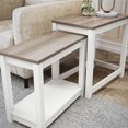 thumbnail image 3 of Ameriwood Home Chapel Hill Rustic Farmhouse Nesting Table 2-Piece Set, White with Brown Oak Top, 3 of 8