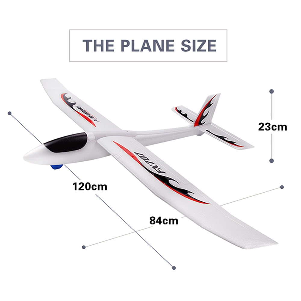Grand avion en mousse, 48 x 48 x 12 cm, modèle à lancer manuel, jouets volants pour sports de plein air, entraîneur de coordination œil-main pour 4, 5, 6, 7 ans