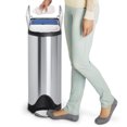 thumbnail image 4 of Simplehuman 40 Liter / 10.6 gal Stainless Steel Dual Compartment Butterfly Lid Kitchen Step Trash Can Recycler, Brushed, 4 of 4