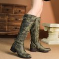 thumbnail image 2 of Womens Winter Boots With Belt Buckle Round Toe Low Heel Side Zipper Warm High Boots, 2 of 9