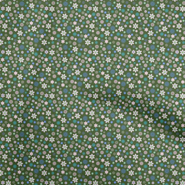 oneOone Silk Tabby Green Fabric Floral Sewing Craft Projects Fabric Prints By Yard 42 Inch Wide