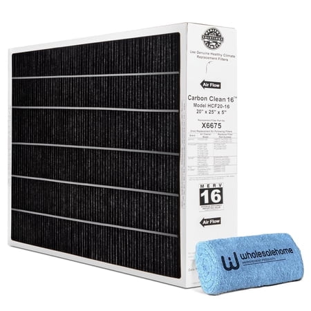 Healthy Climate Lennox X6675 20x25x5 Air Filter Lennox Healthy Climate Carbon Clean Merv 16 Home Furnace Filter for HVAC system with Wholesalehome Cleaning Cloth