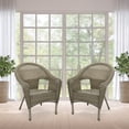 thumbnail image 1 of Jeco Clark Resin Wicker Patio Chair in Gray (Set of 2), 1 of 7