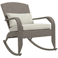 thumbnail image 1 of Outsunny Outdoor Wicker Adirondack Rocking Chair with Seat Cushion Pillow, 1 of 10