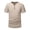 Khaki, variant on Meichang 2024 Clearance Mens Short Sleeve Cotton Linen Shirt,Vintage V Neck Pullover Tops Casual Button Up Party Shirt Slim Fit Side Split Work Shirts Black S