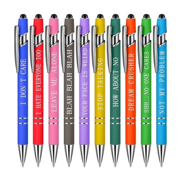 Prime Day Deals School Office Stationery 10 Ballpoint Pens Inspirational Quotes Snarky Screen Stylus Pen Encouraging Employee Appreciation Gifts Color(5ml)