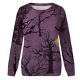 thumbnail image 4 of Hauts pour Femmes Chic Décontracté 2023 Halloween Imprimé Manches Longues Col Rond Chandail à Capuchon Décontracté Hauts Costumes d'Halloween pour Femmes en Liquidation, 4 of 5