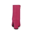 thumbnail image 2 of BLISSFUL STEP Bottines à Talon Bloc à Bout Rond pour Femmes avec Fermeture Éclair Latérale Rose Vif 7, 2 of 7