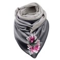 thumbnail image 1 of Women Flowers Butterfly Print Cotton Winter Warm Button Up Scarf, 1 of 3