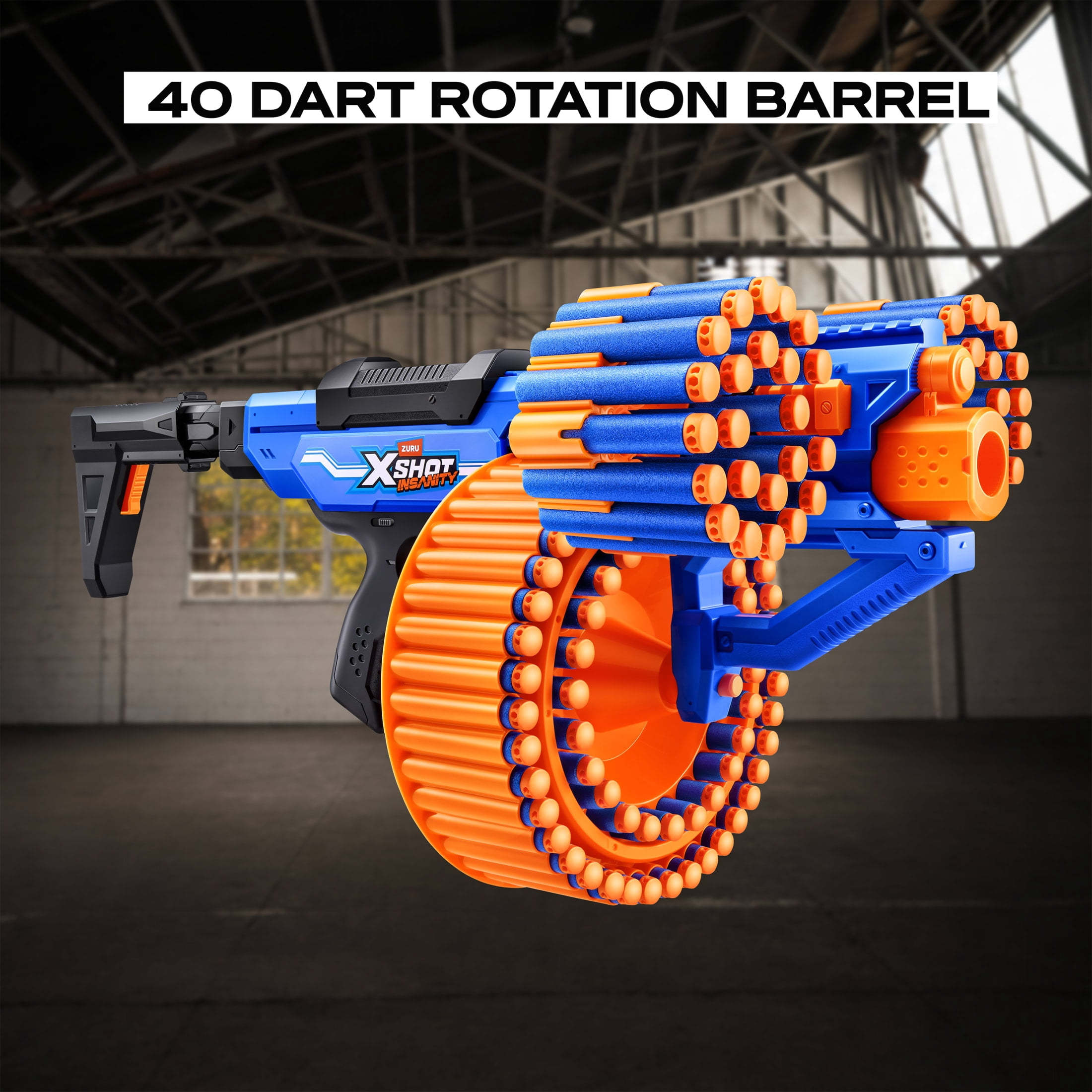 XSHOT Insanity Blitz Hammer by ZURU Outdoor Blaster with 48 Air Pocket Darts for Ages 8+