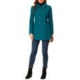 thumbnail image 2 of INSPIRE CHIC Manteau pour Femme à Col Peter Pan, Pardessus à Double Boutonnage, Trench d'Hiver Caban Bleu Lac L, 2 of 6