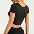 thumbnail image 4 of Timegard Hauts de Yoga pour Femmes Col Rond Manches Courtes Ajusté Confortable Court Extensible Entraînement Gym T-Shirts, 4 of 4