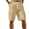thumbnail image 1 of asjyhkr Mens Cargo Shorts Lightweight Breathable Linen Shorts with Multi Pockets Drawstring Elastic Summer Beach Shorts, 1 of 5