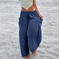 thumbnail image 2 of Yuyuzo Women's Wide Leg Elastic Waist Drawstring Lounge Pants with Pockets, Solid Color, 2X-Large, 2 of 7