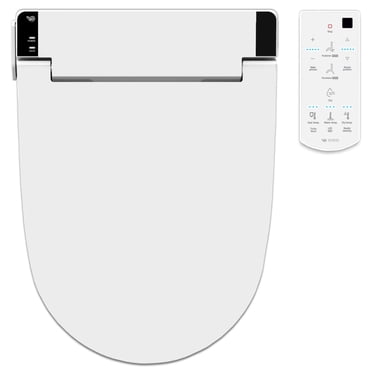 VOVO Siège de Toilette Style Bidet Siège Chauffant, Chaud, Sec et Étanche, Veilleuse DEL, Allongé