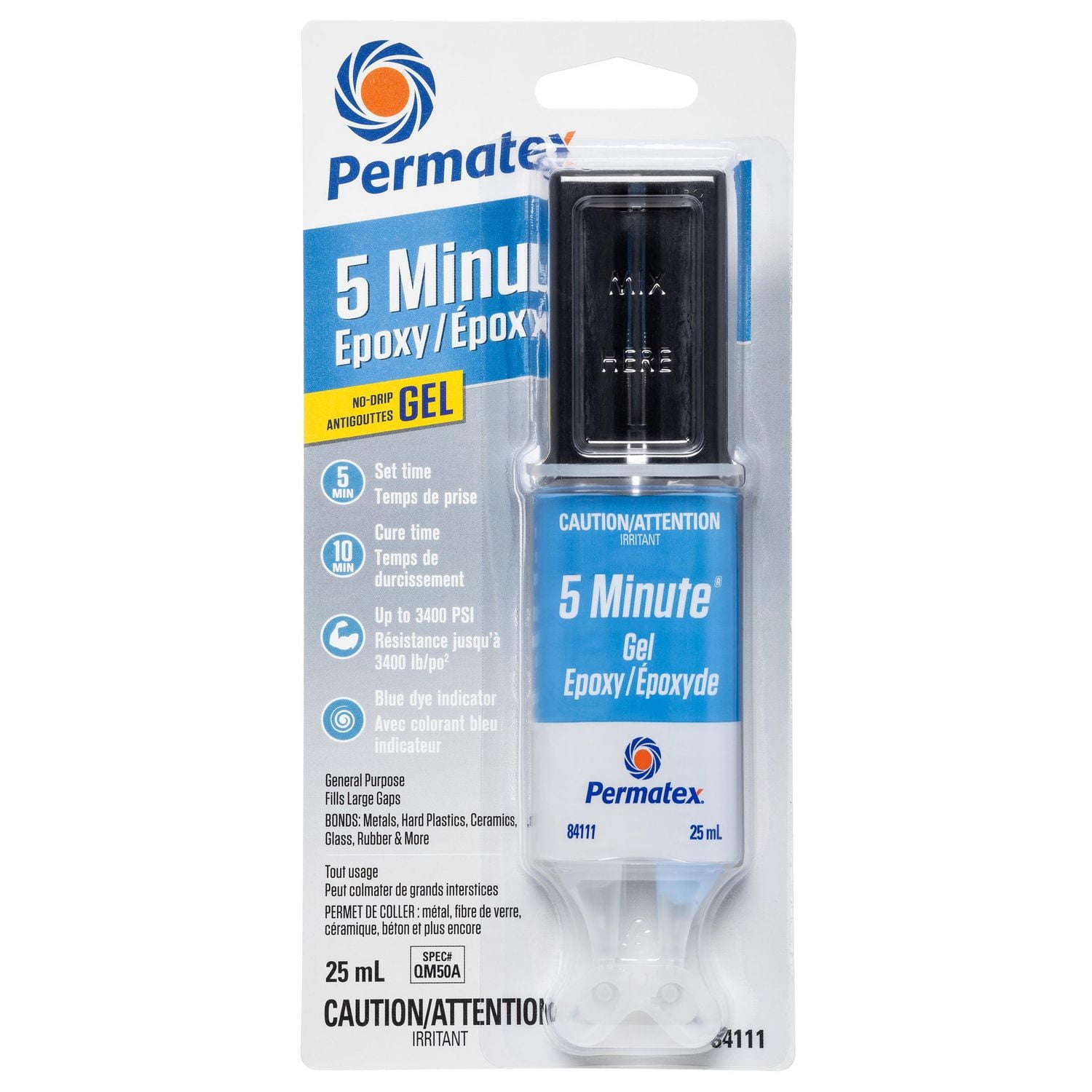 Composé époxy GEL 5 minutes Permatex