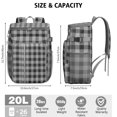 thumbnail image 3 of Retro Plaid Insulated Backpack Cooler - 20L High-Capacity Leakproof Lunch Bag for Outdoor, Travel & Work, 3 of 5