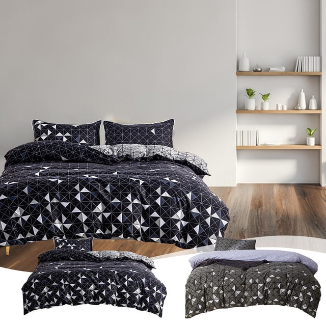 YYV Gifts Washed Microfiber Duvet Cover Set with Button Closure Comforter Cover with 1 Pillowcase Soft Breathable All-Season Printed Bedding Easy Care Wrinkle-Resistant, Duvet Cover Set