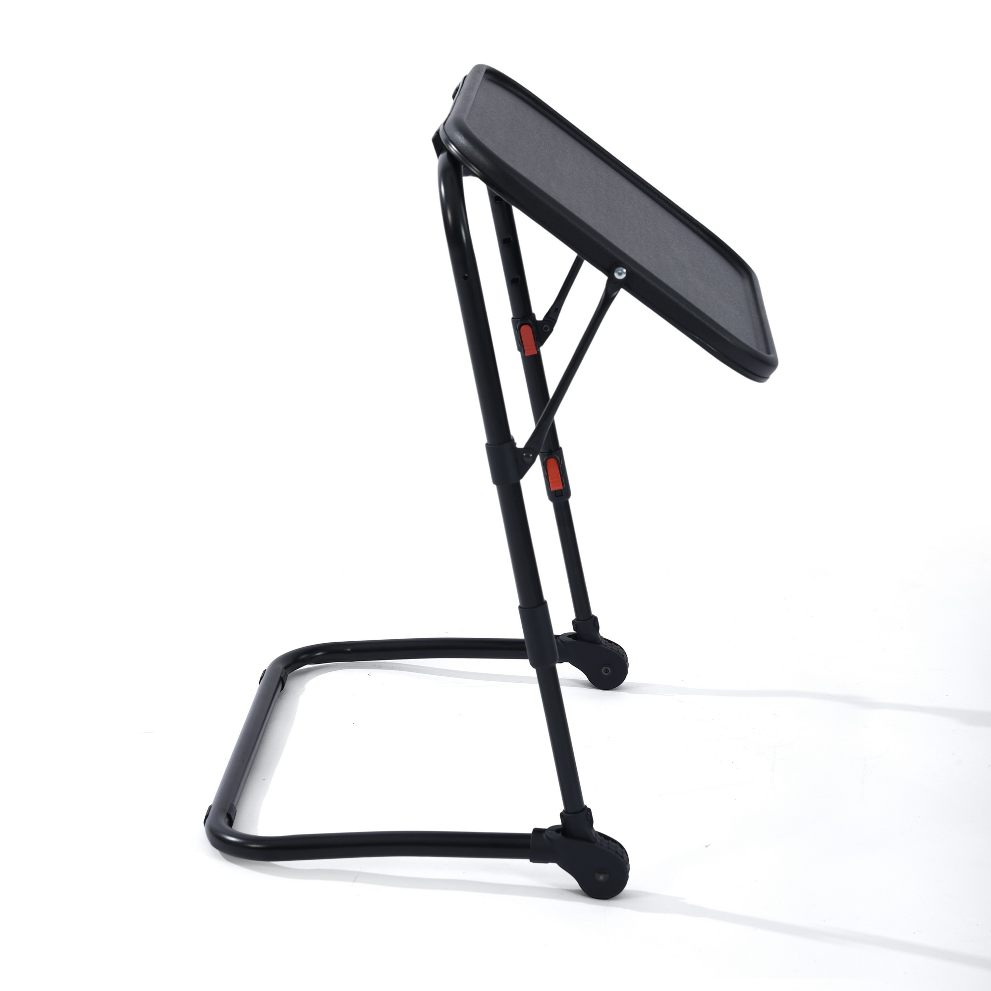 Homy Casa table plateau pliante 1 pièce 21,26 po, hauteur réglable avec porte-gobelet pour canapé-lit, noire