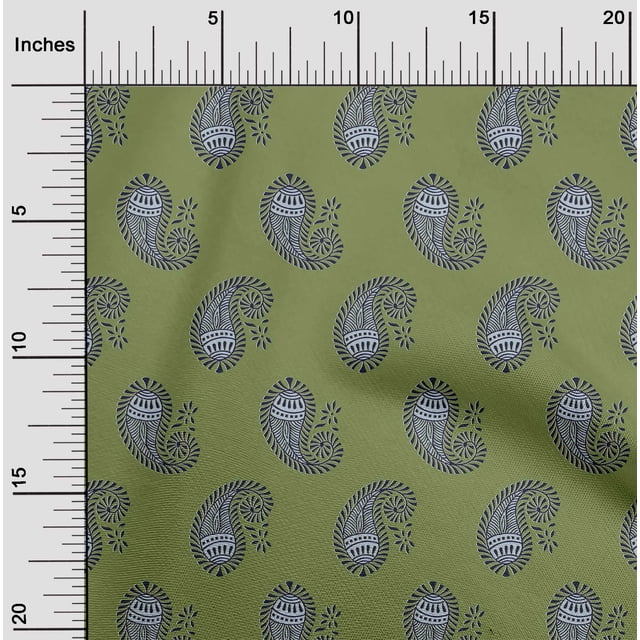 oneOone Cotton Poplin Fabric Paisley Block Fabric Prints By Yard 56 Inch Wide