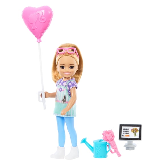 Barbie Chelsea Florist Doll & Accessories Set, Career-Themed Blonde Small Doll