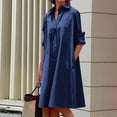 thumbnail image 2 of CEHVOM Robe Longue Maxi pour Femmes, Mode, Col Rond, Manches Longues, Décontractée, avec Poches, Unie, en Solde, 2 of 7