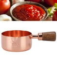 thumbnail image 3 of Poêle à Sauce Rose Doré en Acier Inoxydable avec Poignée en Bois, Multifonctionnelle pour Condiments, Assaisonnements, et Plus, 3 of 8