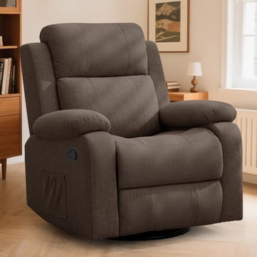 Korser Swivel Rocker Recliner Chair with Massage Linen for Living Room,Black