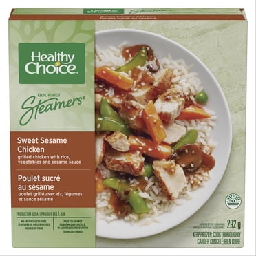 Healthy Choice Délices Vapeur Poulet sucré au sésame repas surgelé avec poitrine de poulet, légumes et sauce sucrée au sésame, sans arômes artificiels, sans agents de conservation Repas surgelé, 292 g