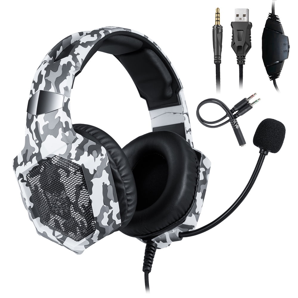 ワイヤレスマイク K8 ONIKUMA ONIKUMA K8 Camouflage Gaming Headset with RGB Lighting
