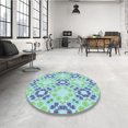 thumbnail image 4 of Ahgly Company Tapis d'Intérieur Lavable à la Machine, Carré, Transitionnel, Vert Aigue-Marine, Tapis de Zone, 3 Pieds Carré, 4 of 7