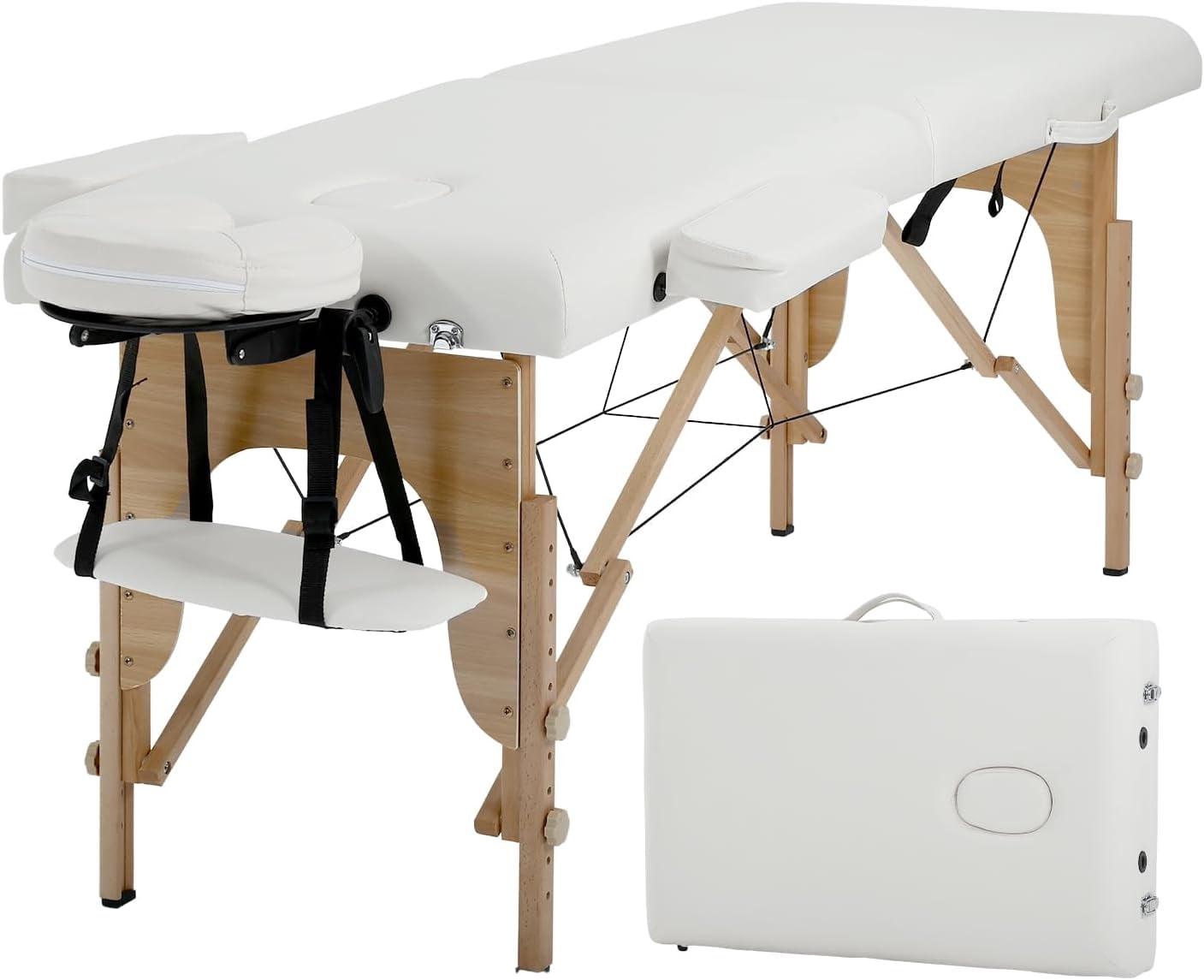 BestMassage 73-Inch Portable Massage Table, 2-Fold Adjustable Massage ...