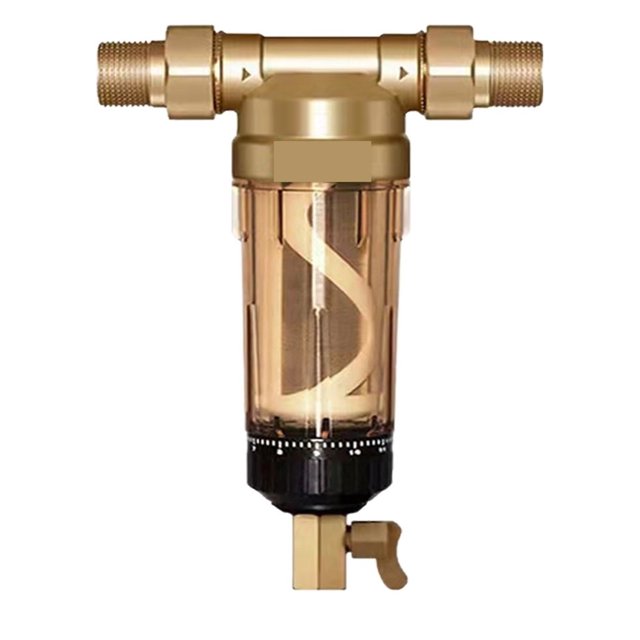 Préfiltre 1/2 Pouces&3/4 Pouces&1 Pouces pour Toute la Maison, Filtre à Eau Rotatif à Précipitation, Système de Purification par Préfiltre Central, Lavage à l'Arrière en Acier Inoxydable