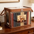 thumbnail image 4 of Transparent Book Storage Box, Foldable Waterproof Organizer Bin, Large Capacity Dustproof Book Container, Portable Home Office File Storage Case, Clear Desktop Organization Box, 4 of 6