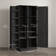 thumbnail image 3 of HOMCOM 70" Tall Kitchen Pantry Storage Cabinet with Door Shelves, Black, 3 of 10