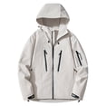 thumbnail image 4 of Lovzfmll Men's Rain Jacket Waterproof Windproof Hooded Outdoor Shell White, M, 4 of 8