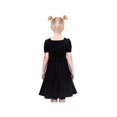 thumbnail image 4 of Robe Fille Velours Noir Manches Courtes Perle Vintage Fête Décontractée Vacances 6 Ans, 4 of 8